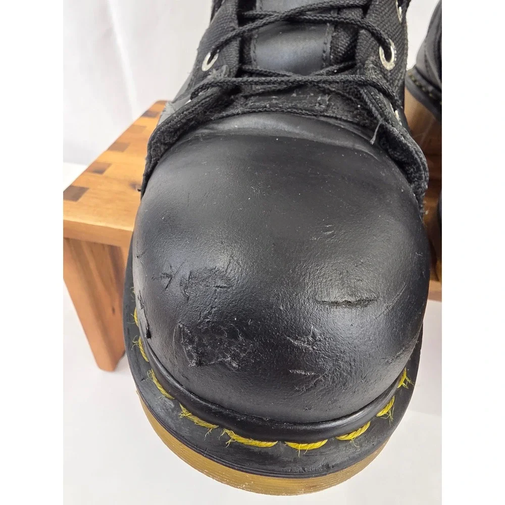 Dr Martens Industrial Aluminum Toe Safety Work Boots Black Mens Size 14 Slip Res